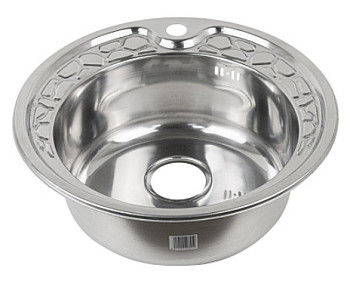 Мойка врезная круглая 49см с УЗОРОМ 04908